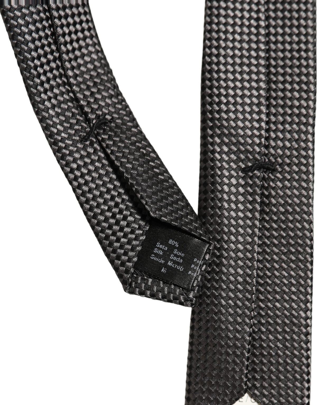 Dolce & Gabbana Dolce & Gabbana Dark Gray Textured Silk Adjustable NeckMen's Accessory Men's Tie