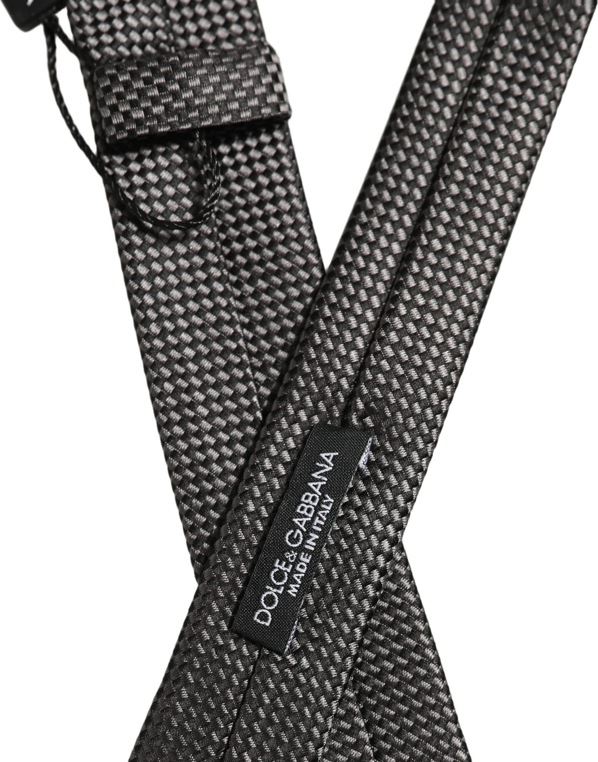 Dolce & Gabbana Dolce & Gabbana Dark Gray Textured Silk Adjustable NeckMen's Accessory Men's Tie