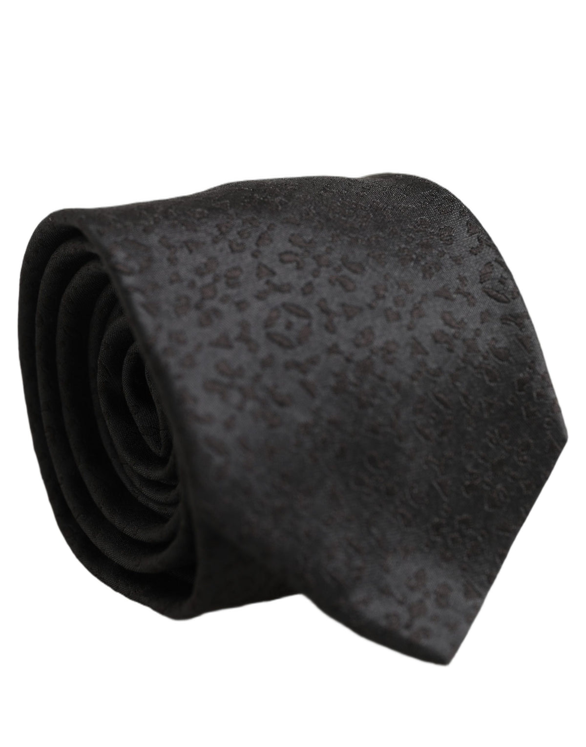 Dolce & Gabbana Dolce & Gabbana Black Swirl Pattern Silk Adjustable NeckMen's Accessory Men's Tie