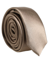 Dolce & Gabbana Dolce & Gabbana Brown Satin 100% Silk Adjustable Men'sd Men NeckMen's Men's Tie