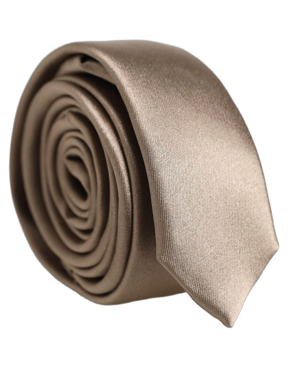 Dolce & Gabbana Dolce & Gabbana Brown Satin 100% Silk Adjustable Men'sd Men NeckMen's Men's Tie