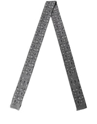 Dolce & Gabbana Dolce & Gabbana Men Gray Bee Silk Skinny Twilly Foulard Men's Scarf