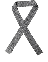 Dolce & Gabbana Dolce & Gabbana Men Gray Bee Silk Skinny Twilly Foulard Men's Scarf