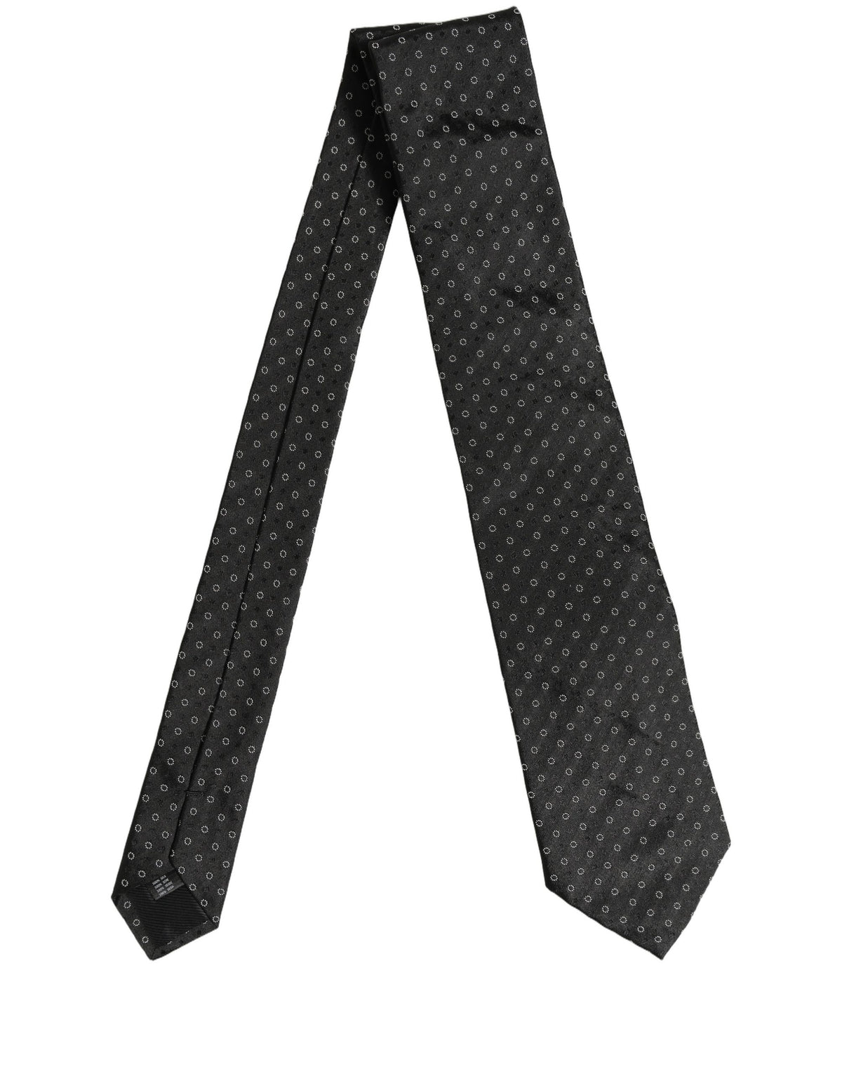 Dolce & Gabbana Dolce & Gabbana Black Geometric Circle Adjustable NeckMen's Accessory Men's Tie
