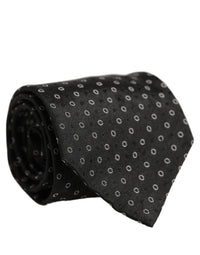 Dolce & Gabbana Dolce & Gabbana Black Geometric Circle Adjustable NeckMen's Accessory Men's Tie