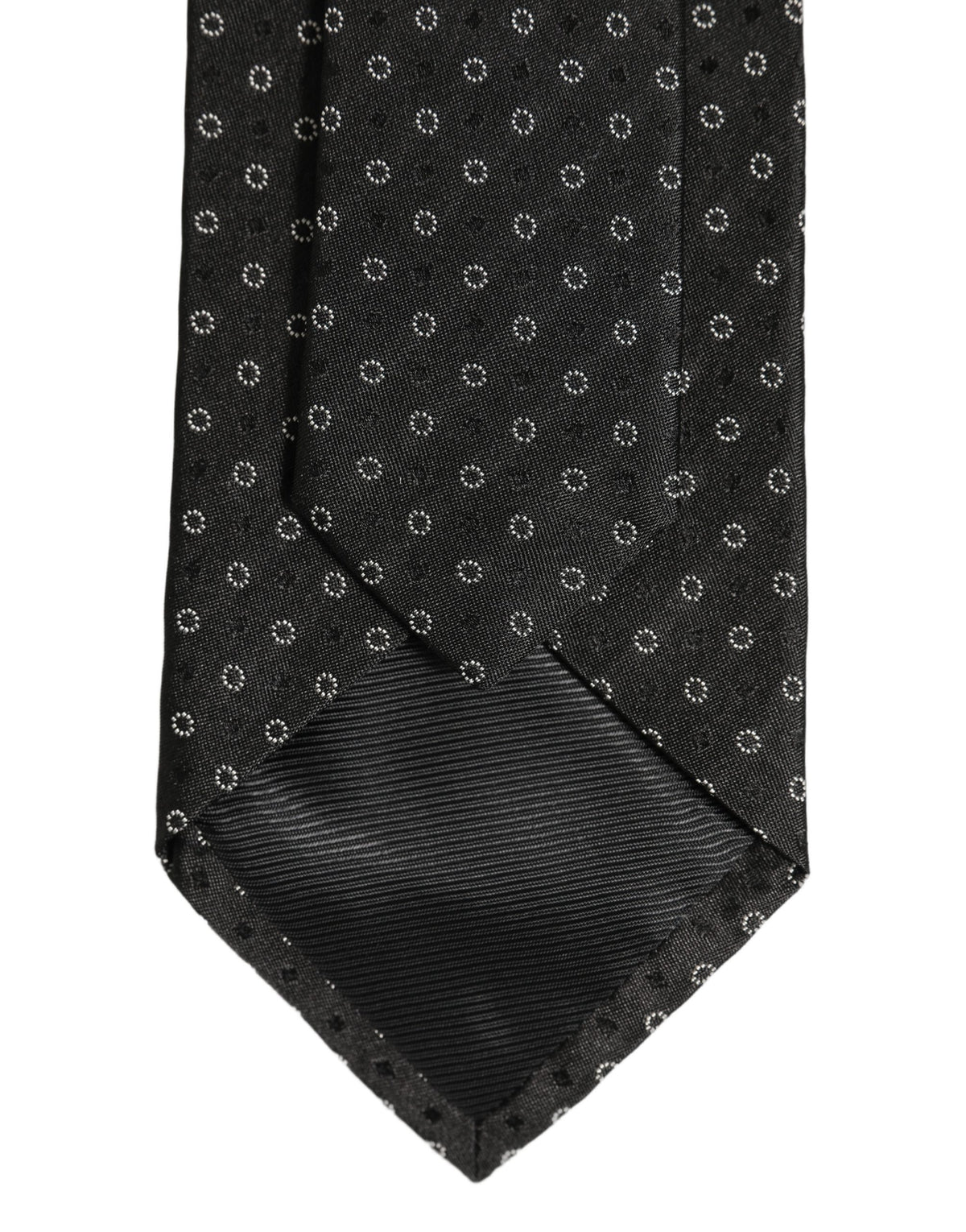 Dolce & Gabbana Dolce & Gabbana Black Geometric Circle Adjustable NeckMen's Accessory Men's Tie