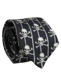 Dolce & Gabbana Dolce & Gabbana Men Black Silk Skull Fantasy Adjustable Men'sd NeckMen's Men's Tie