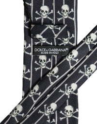 Dolce & Gabbana Dolce & Gabbana Men Black Silk Skull Fantasy Adjustable Men'sd NeckMen's Men's Tie