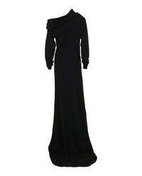 Ferragamo Womens Long Sleeve Off-The-Shoulder Gown