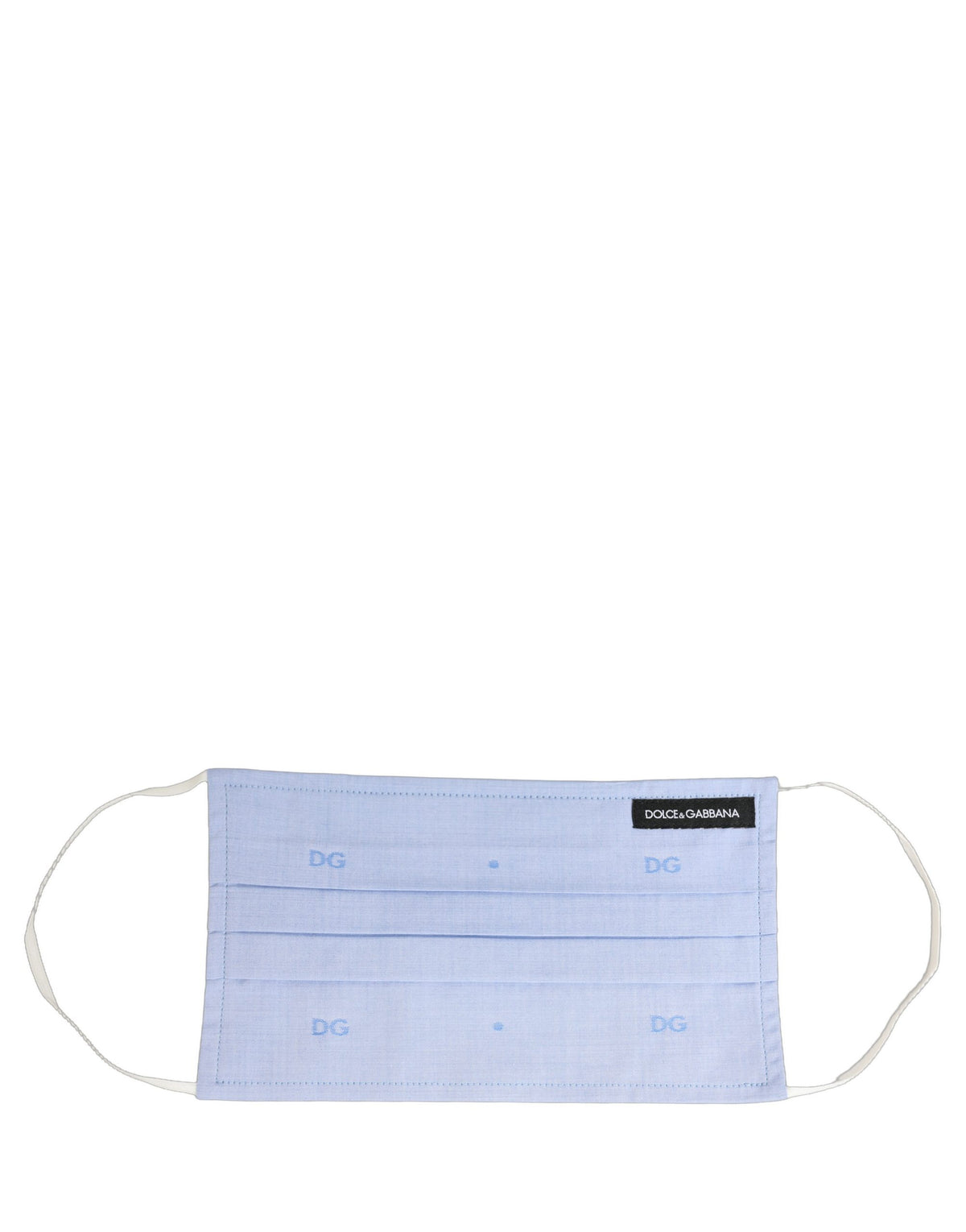 Dolce & Gabbana Dolce & Gabbana Light Blue DG Monogram Pleat Elastic Ear Strap Face Men's Mask