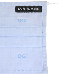 Dolce & Gabbana Dolce & Gabbana Light Blue DG Monogram Pleat Elastic Ear Strap Face Men's Mask