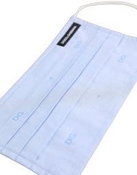 Dolce & Gabbana Dolce & Gabbana Light Blue DG Monogram Pleat Elastic Ear Strap Face Men's Mask