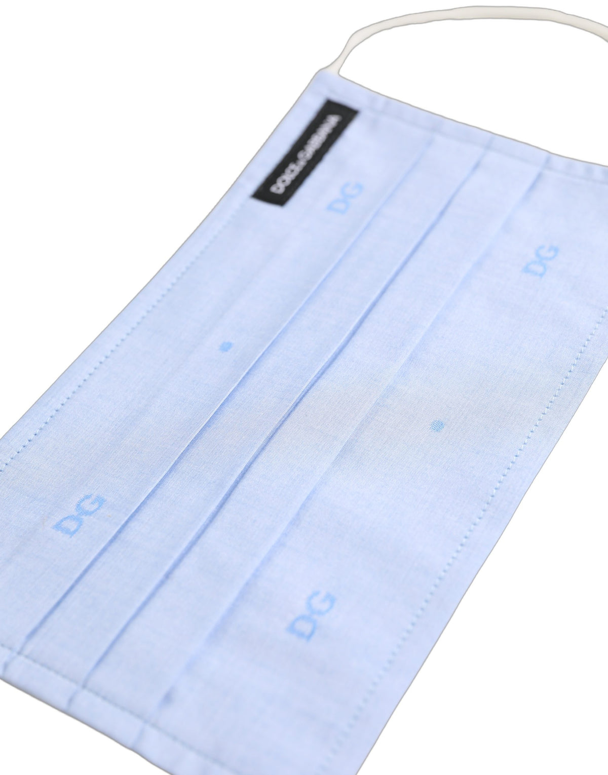 Dolce & Gabbana Dolce & Gabbana Light Blue DG Monogram Pleat Elastic Ear Strap Face Men's Mask