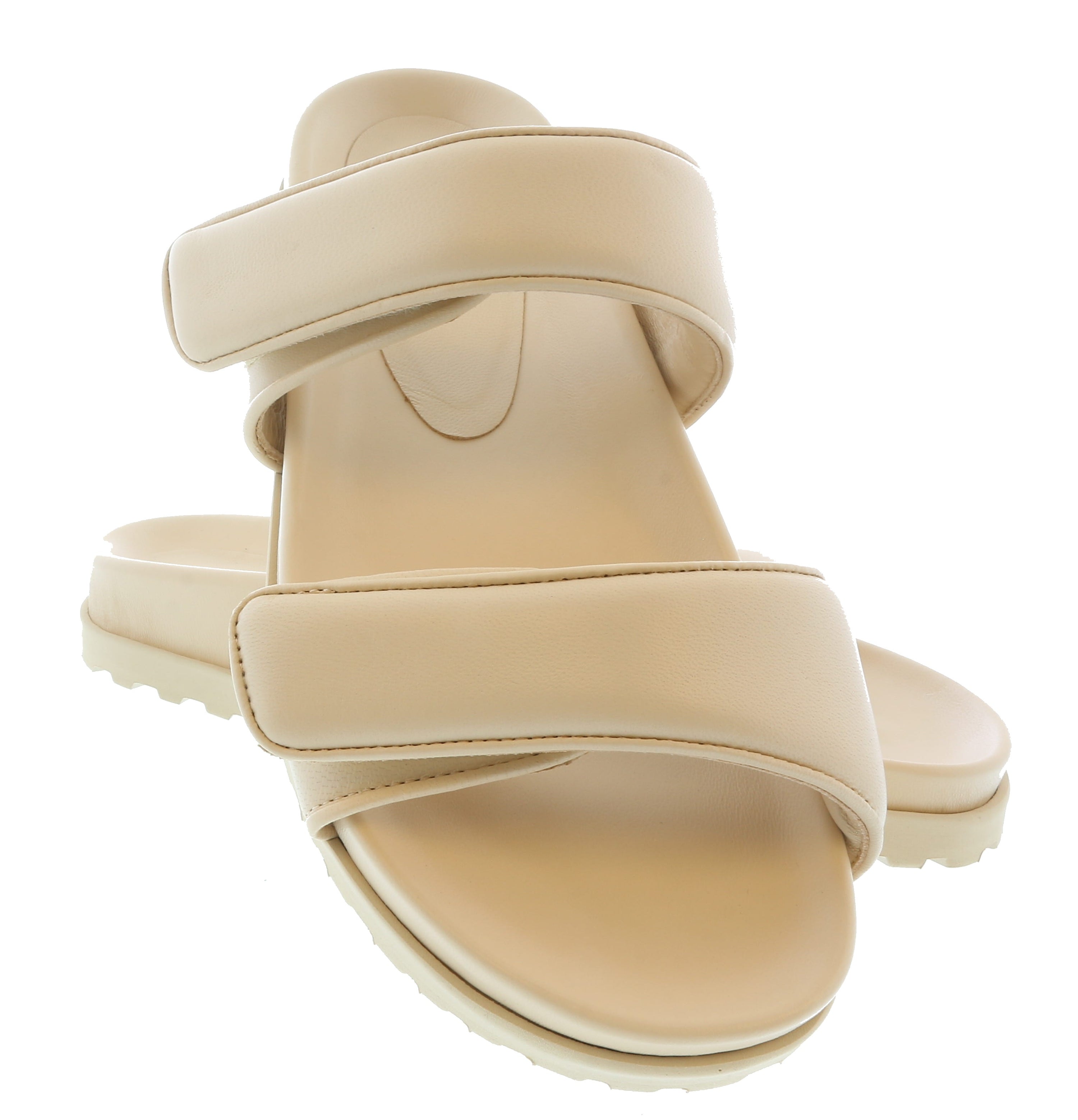 Gia Borghini Cream Gia x Pernille Double Strap Leather Slides