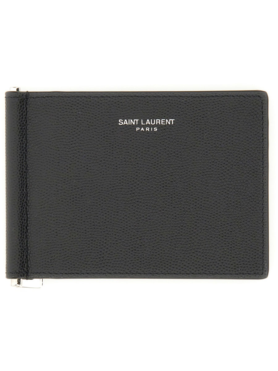 Saint Laurent Men Portacarte Con Clip Per Banconote