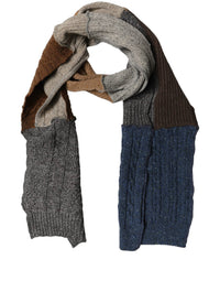 Dolce & Gabbana Dolce & Gabbana Multicolor Patchwork Wool Knit Shawl Women's Scarf