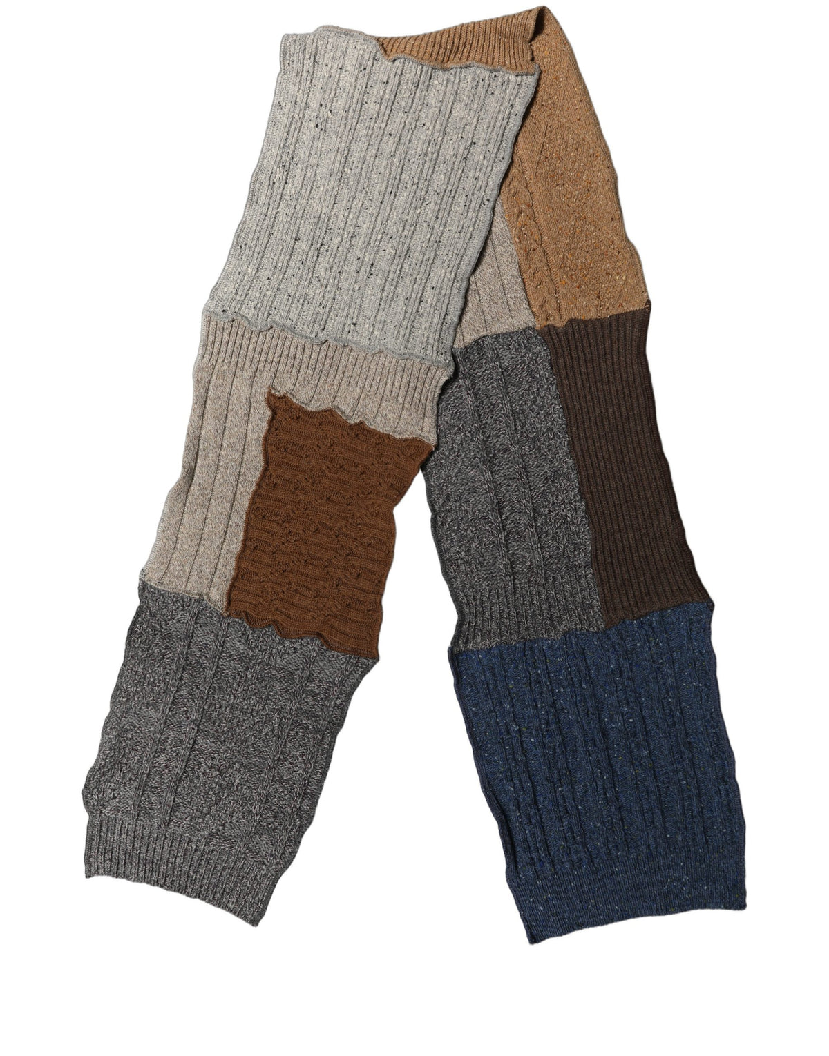 Dolce & Gabbana Dolce & Gabbana Multicolor Patchwork Wool Knit Shawl Women's Scarf