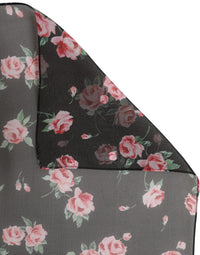 Dolce & Gabbana Dolce & Gabbana Black Silk Floral Chiffon Long Stole Women's Scarf