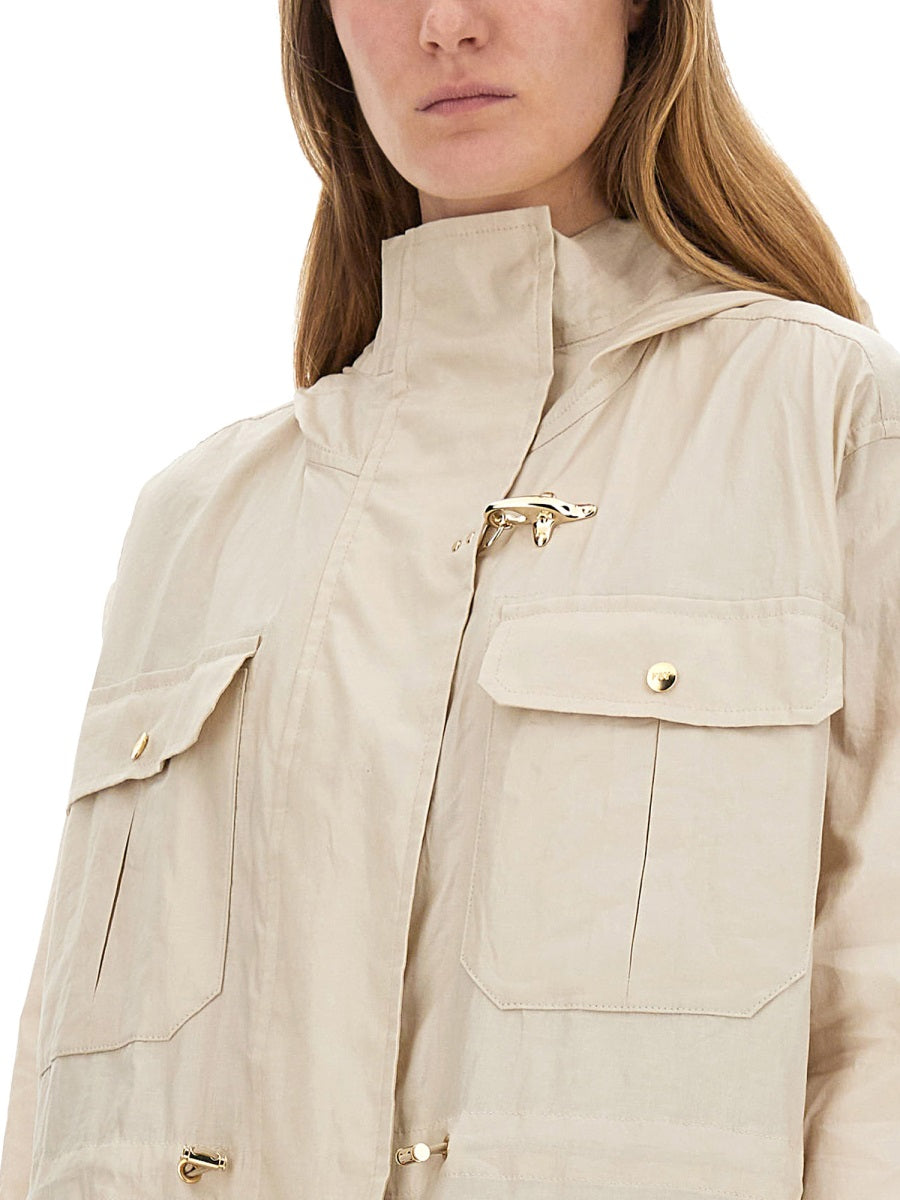 Fay Women Linen And Cotton Canvas Parka