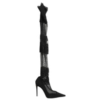 Dolce & Gabbana Dolce & Gabbana Black Over The Knee Sock Pumps Boots Women's Shoes