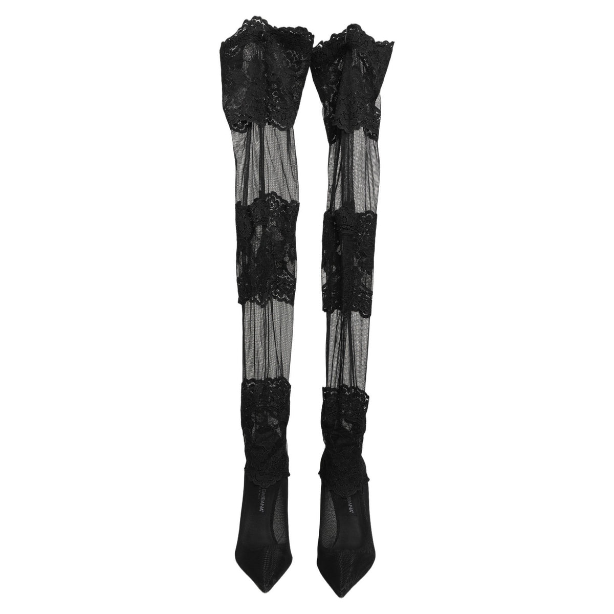 Dolce & Gabbana Dolce & Gabbana Black Over The Knee Sock Pumps Boots Women's Shoes