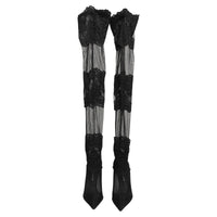 Dolce & Gabbana Dolce & Gabbana Black Over The Knee Sock Pumps Boots Women's Shoes