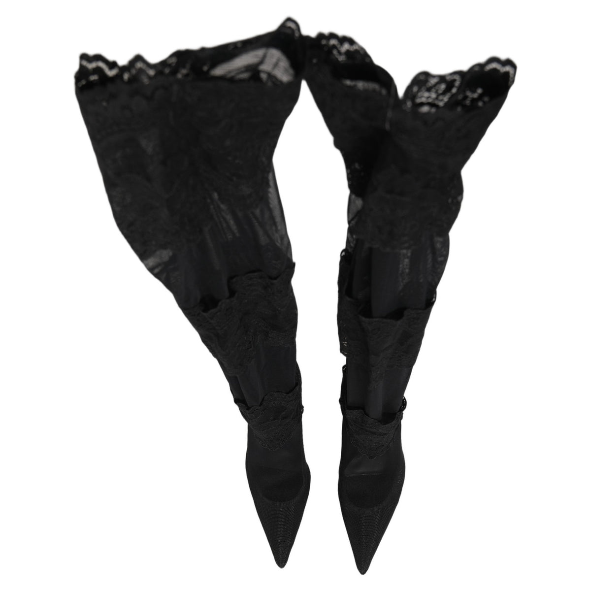 Dolce & Gabbana Dolce & Gabbana Black Over The Knee Sock Pumps Boots Women's Shoes