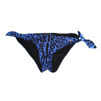 Dolce & Gabbana Dolce & Gabbana Blue Leopard Print Bikini Bottom Beachwear Women's Swimwear
