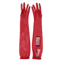 Dolce & Gabbana Dolce & Gabbana Red Acetate Sheer Elbow Length Mitten Women's Gloves