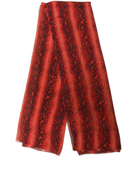 Dolce & Gabbana Dolce & Gabbana Red Black Printed Silk Sheer Foulard Women's Scarf