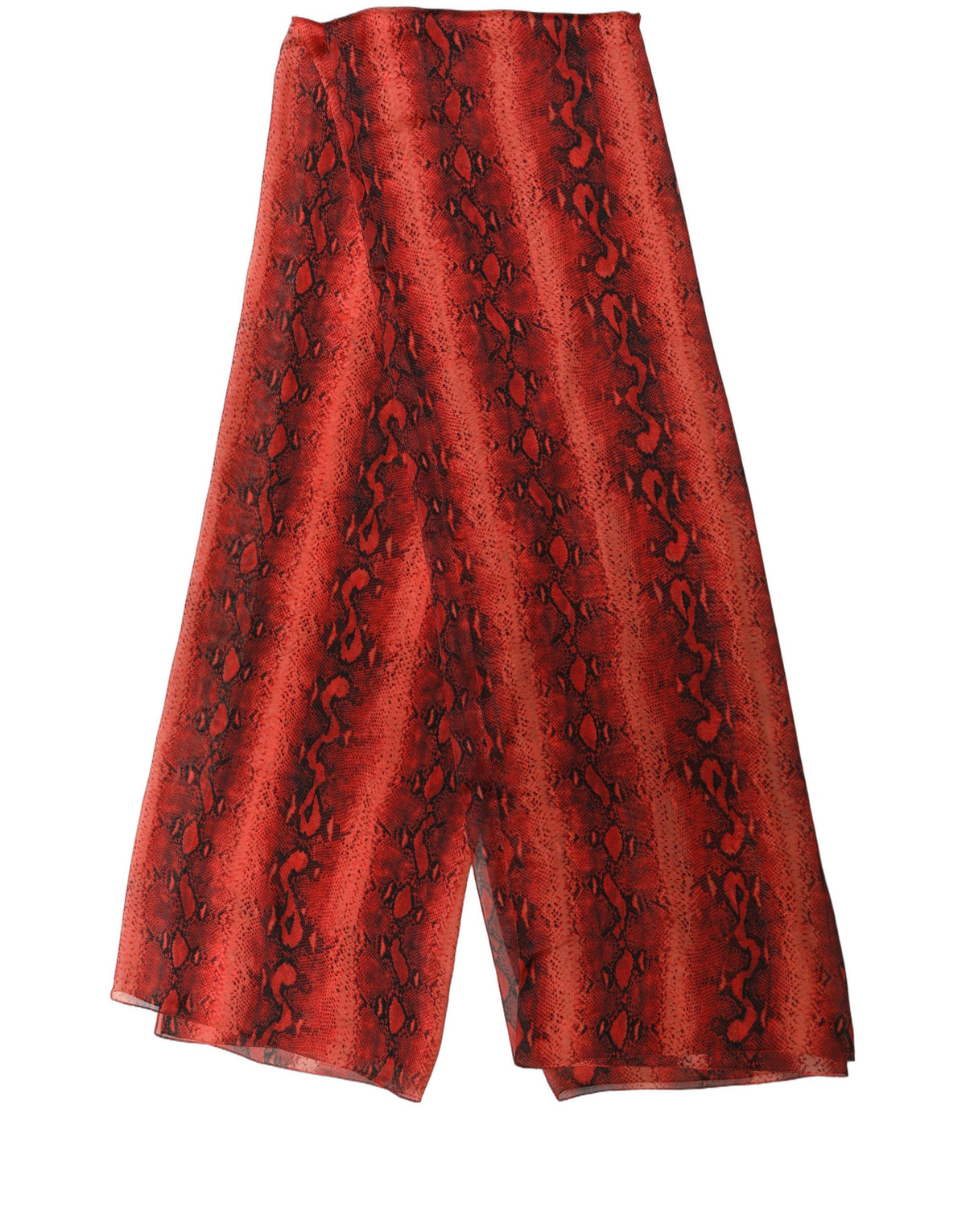Dolce & Gabbana Dolce & Gabbana Red Black Printed Silk Sheer Foulard Women's Scarf
