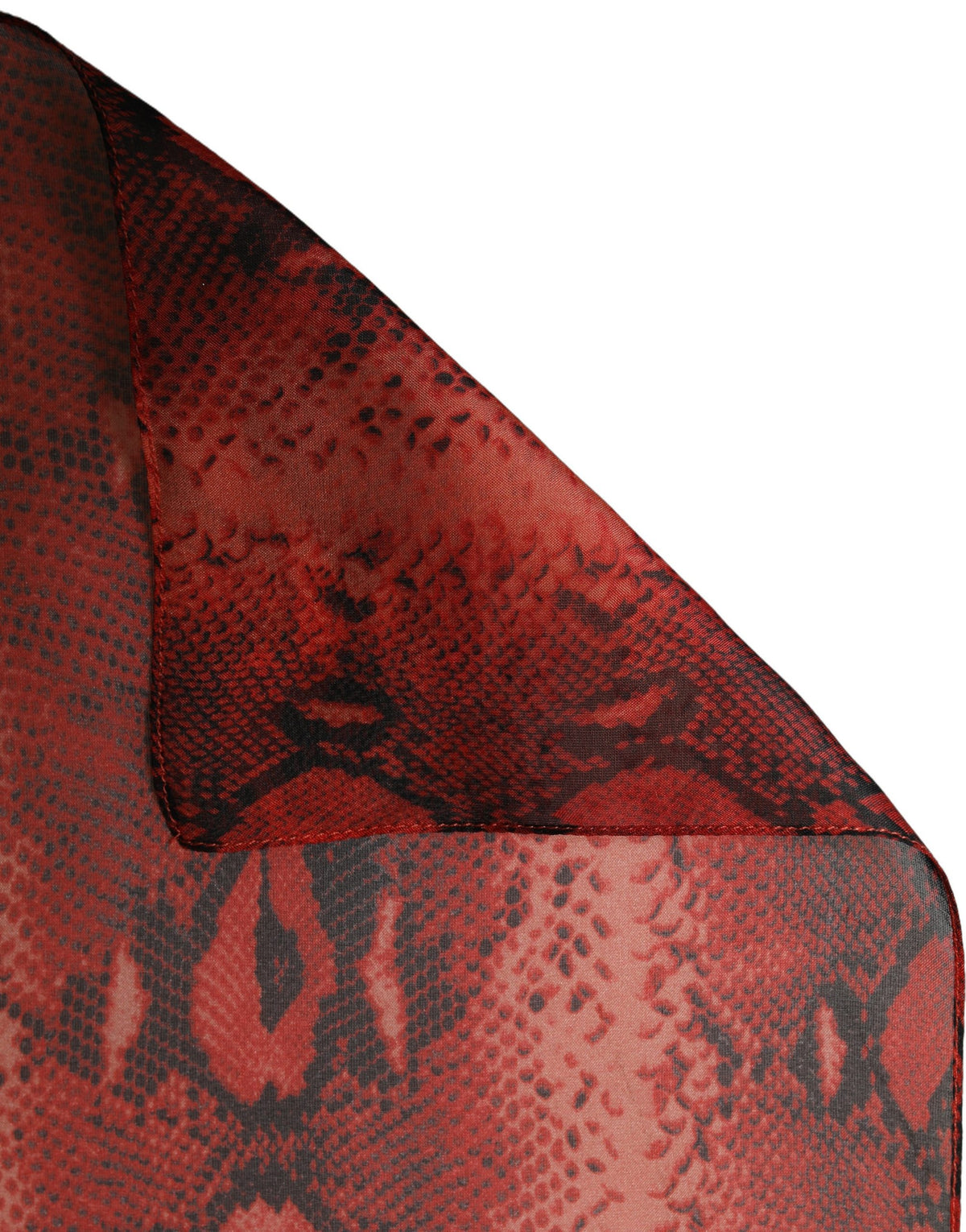 Dolce & Gabbana Dolce & Gabbana Red Black Printed Silk Sheer Foulard Women's Scarf