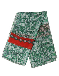 Dolce & Gabbana Dolce & Gabbana Green Silk Floral Print Square Foulard Women's Scarf