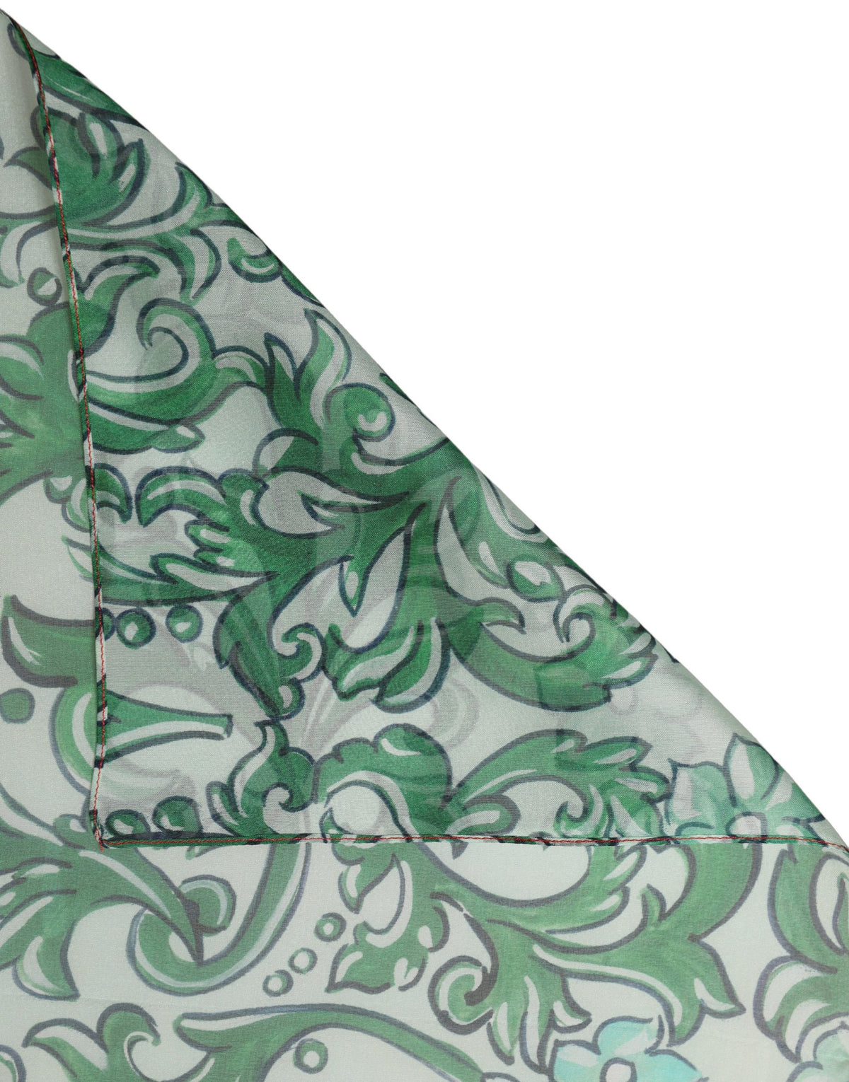 Dolce & Gabbana Dolce & Gabbana Green Silk Floral Print Square Foulard Women's Scarf