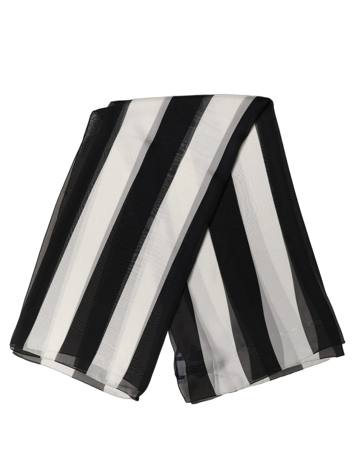 Dolce & Gabbana Dolce & Gabbana Black White Stripe Silk Square Foulard Women's Scarf