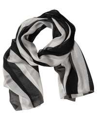 Dolce & Gabbana Dolce & Gabbana Black White Stripe Silk Shawl Stole Women's Scarf