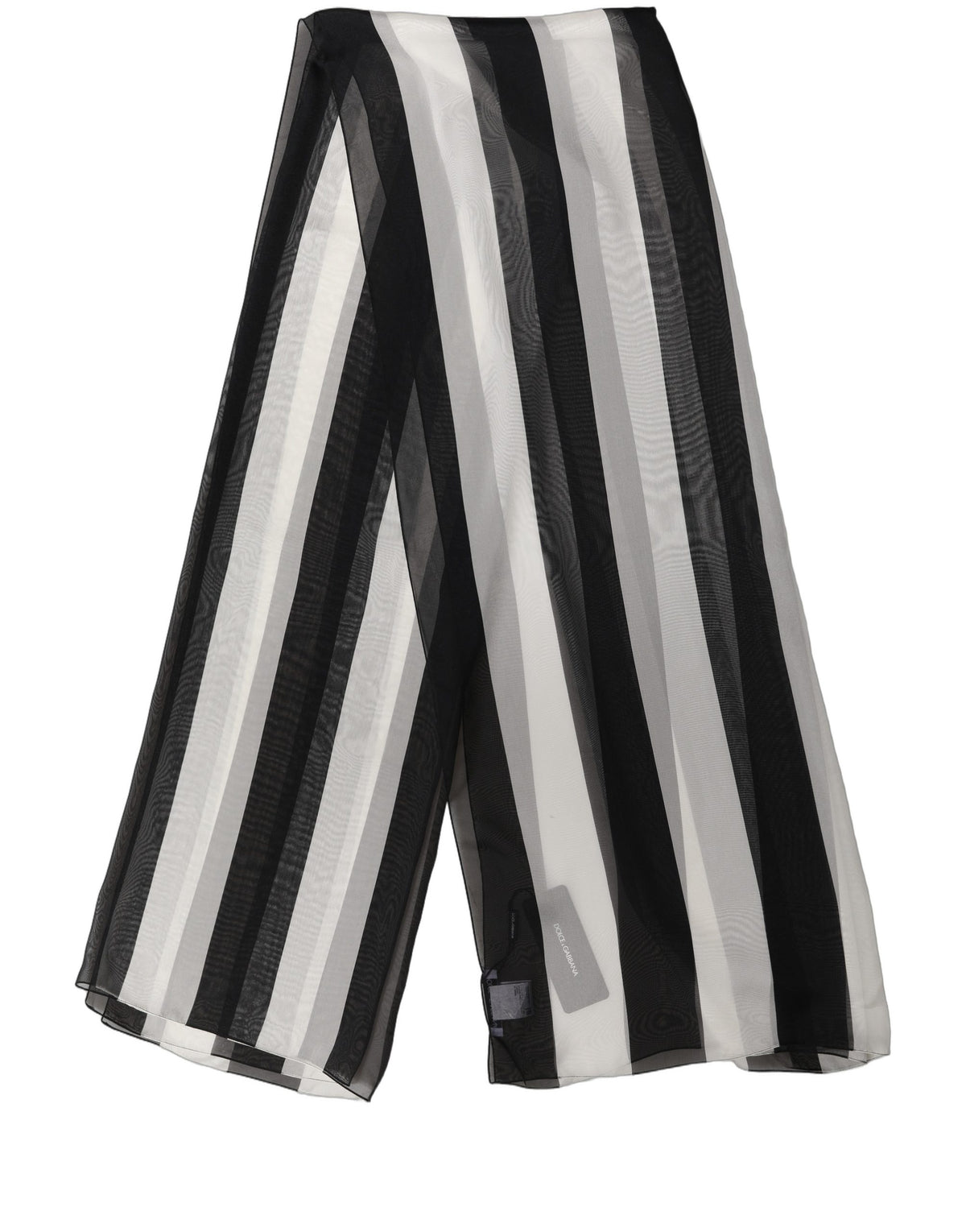 Dolce & Gabbana Dolce & Gabbana Black White Stripe Silk Shawl Stole Women's Scarf
