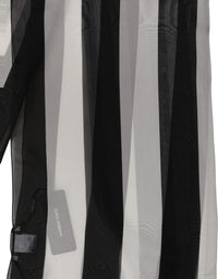 Dolce & Gabbana Dolce & Gabbana Black White Stripe Silk Shawl Stole Women's Scarf