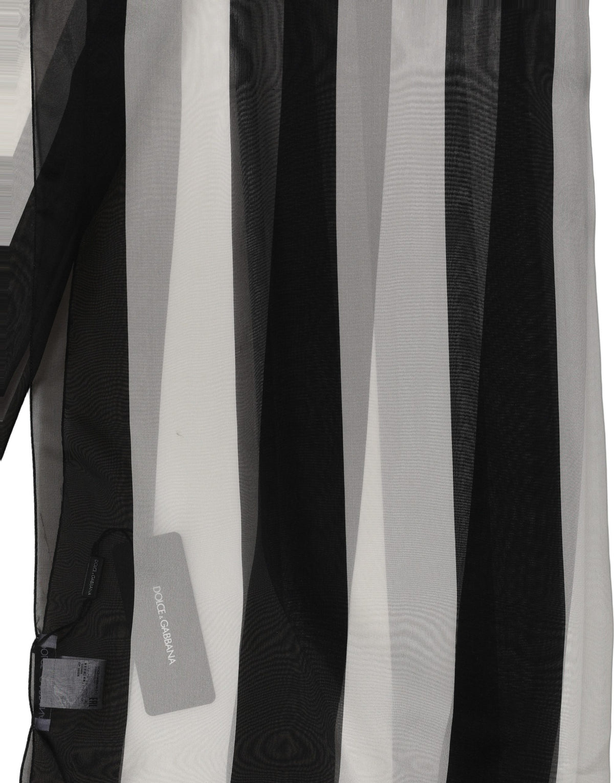 Dolce & Gabbana Dolce & Gabbana Black White Stripe Silk Shawl Stole Women's Scarf