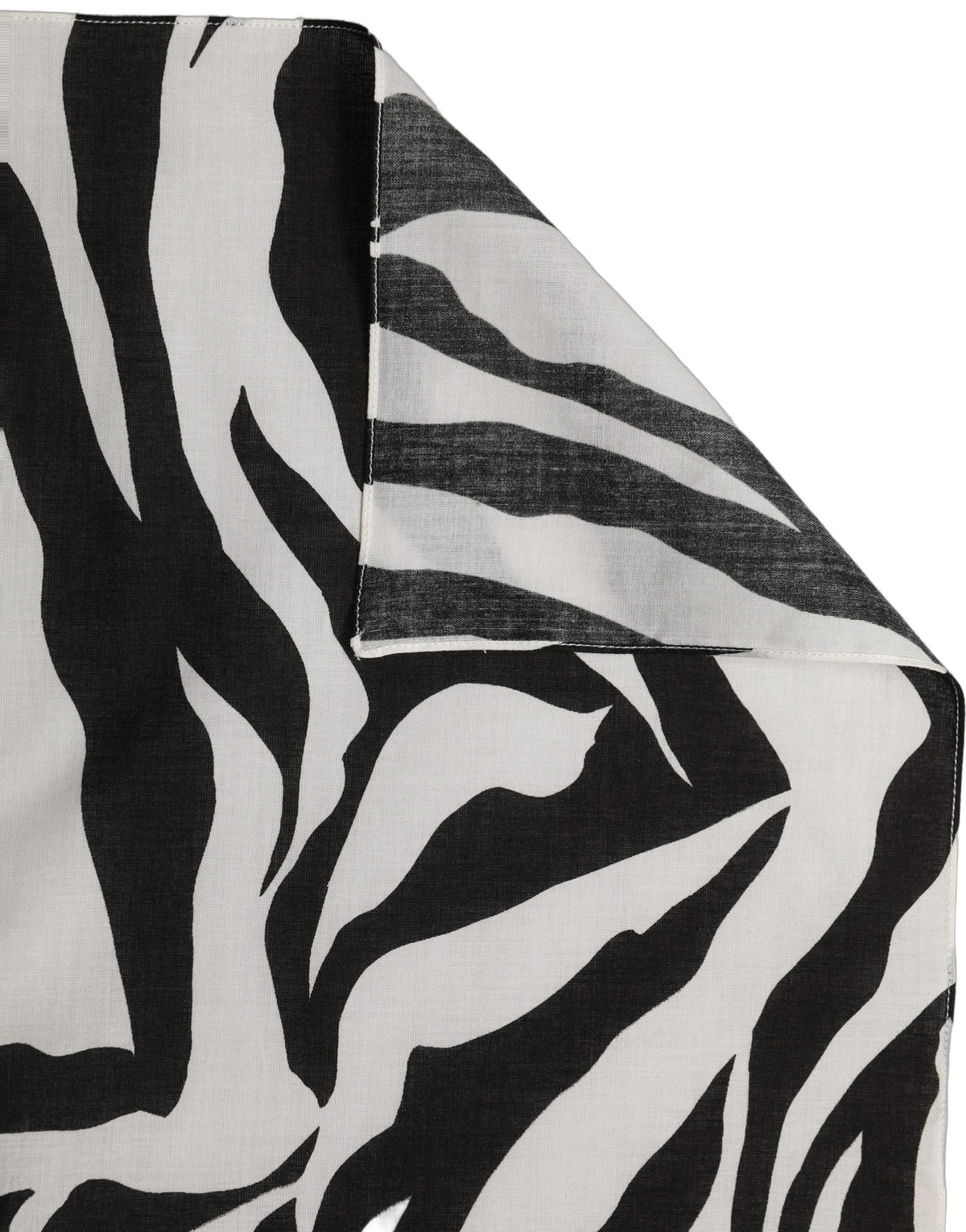 Dolce & Gabbana Dolce & Gabbana Black White Zebra Cotton Lace Stole Women's Scarf