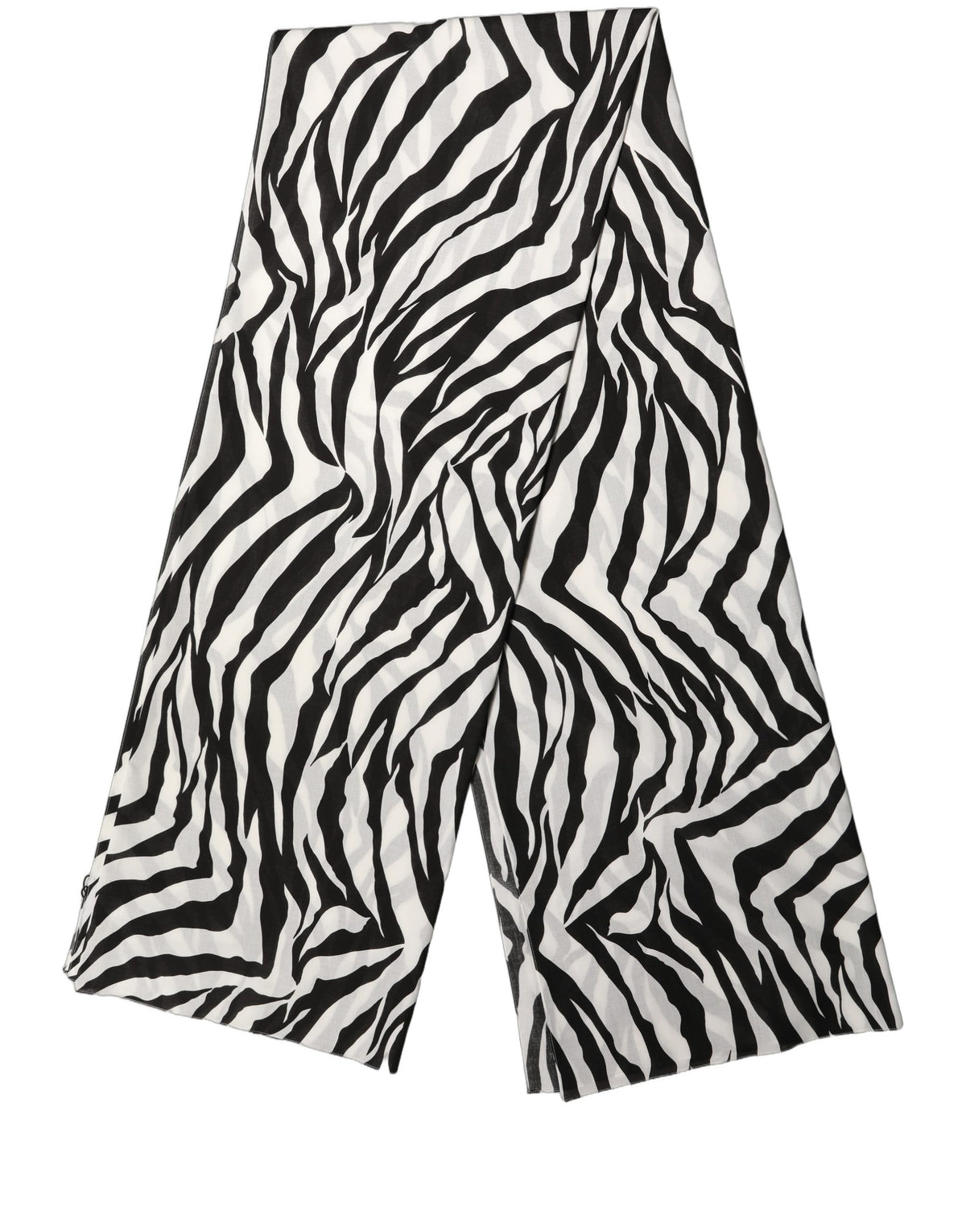 Dolce & Gabbana Dolce & Gabbana Black White Zebra Cotton Lace Stole Women's Scarf