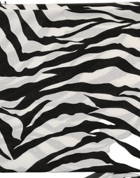 Dolce & Gabbana Dolce & Gabbana Black White Zebra Cotton Lace Stole Women's Scarf
