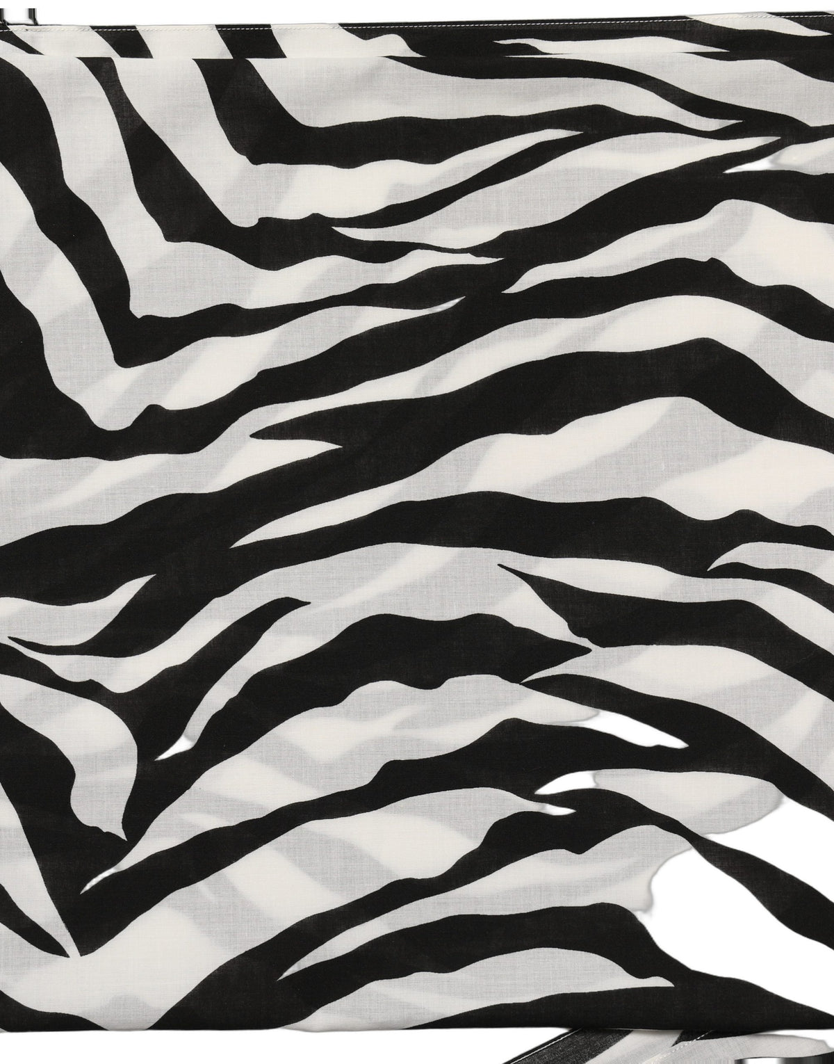 Dolce & Gabbana Dolce & Gabbana Black White Zebra Cotton Lace Stole Women's Scarf