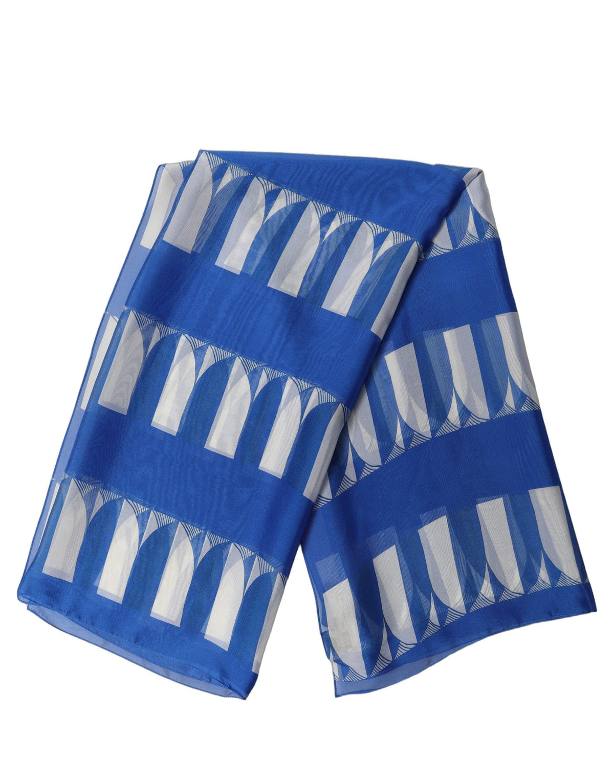 Dolce & Gabbana Dolce & Gabbana Blue White Patterned Square Foulard Women's Scarf
