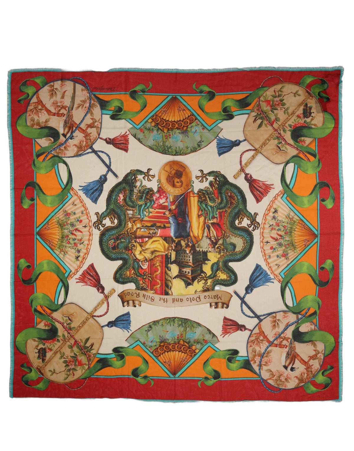 Dolce & Gabbana Dolce & Gabbana Multicolor Marco Polo Motifs Shawl Women's Scarf
