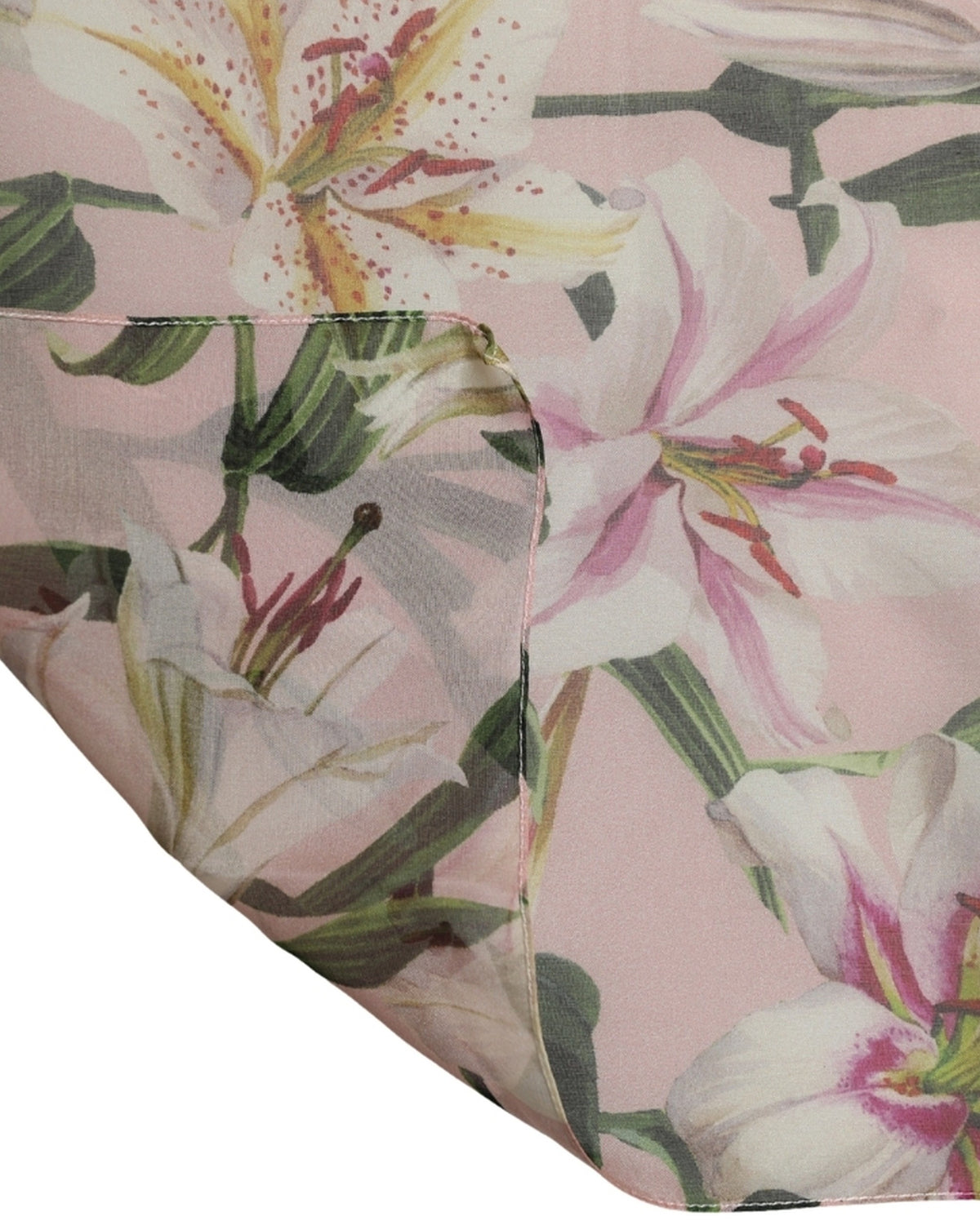 Dolce & Gabbana Dolce & Gabbana Pink Silk Floral Chiffon Long Stole Women's Scarf