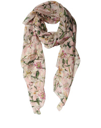 Dolce & Gabbana Dolce & Gabbana Pink Silk Floral Chiffon Long Stole Women's Scarf