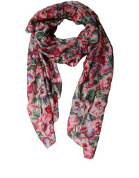 Dolce & Gabbana Dolce & Gabbana Multicolor Floral Cotton Lace Stole Women's Scarf