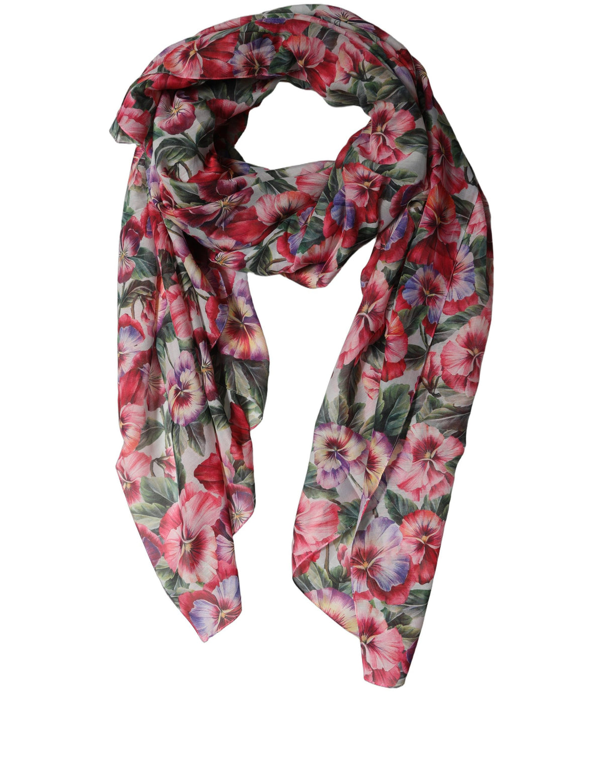 Dolce & Gabbana Dolce & Gabbana Multicolor Floral Cotton Lace Stole Women's Scarf