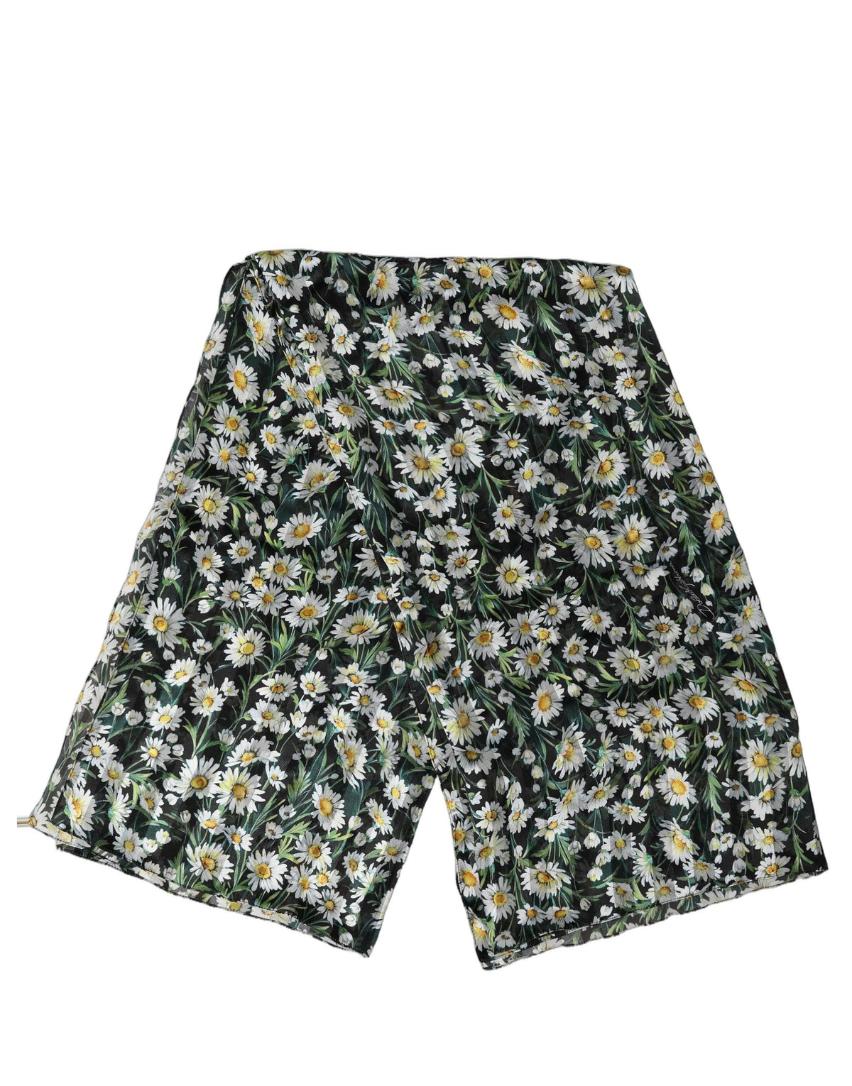 Dolce & Gabbana Dolce & Gabbana Black Floral Daisy Square Foulard Women's Scarf